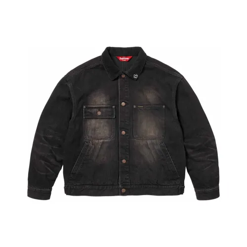 Supreme FW25 WEEK5 Потертый Selvedge Trucker Куртка Куртки Пальто Унисекс