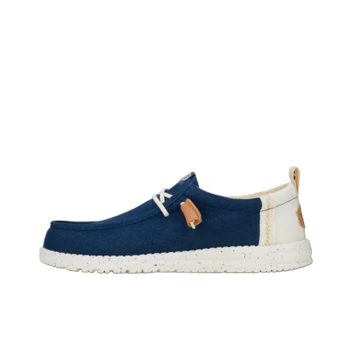 Heydude WALLY Летний Linen Повседневная обувь Мужская Синий Белый