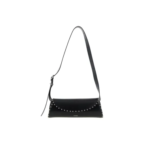 JIL SANDER Cannolo Коровья кожа Сумка через плечо Маленькая Женская Черная