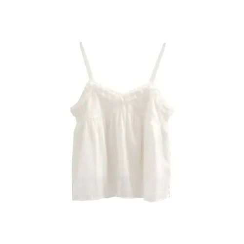 LOWEAR Кружево Точка Оборочный Топ на бретелях Женские