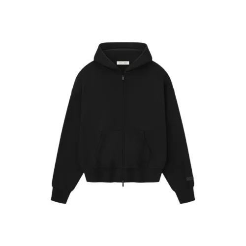 Fear of God ESSENTIALS SS25 Classic Fit Флис ZIP UP Толстовка Глубокий черный Свитшот Мужской