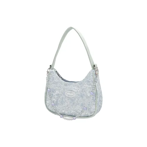 MORE U SEE Полиэстер Плечо Сумка Плечо Сумка Маленькая Женская Синяя Зеленая