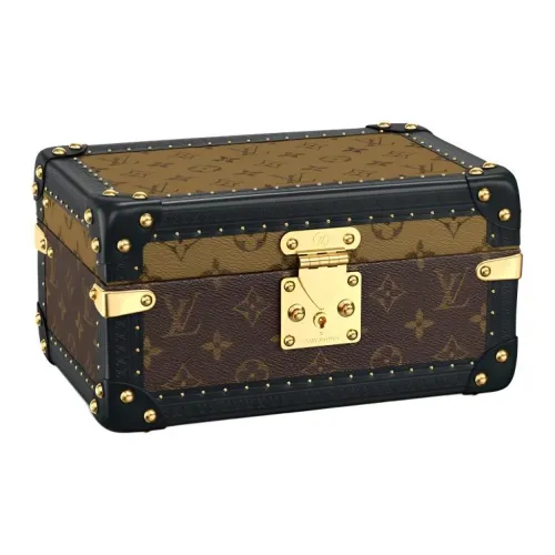 LOUIS VUITTON Холст и кожа для хранения коробка унисекс коричневый