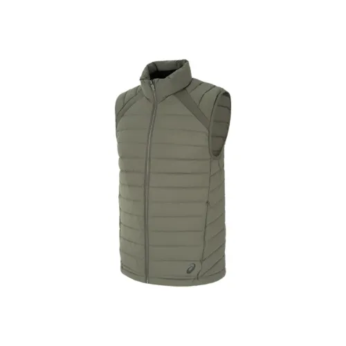 ASICS Army Green Men's Down Vest ASICS Армейский зеленый мужской пуховый жилет