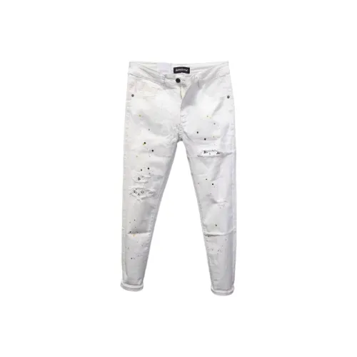 CAT'S PAW Белый Унисекс Джинсы