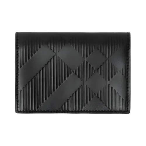 Burberry Складной Футляр Для Карт В Тисненую Клетку 4 Отделения Для Карт 2 Отделения Со Свободным Доступом Вручную Прокрашенные Края