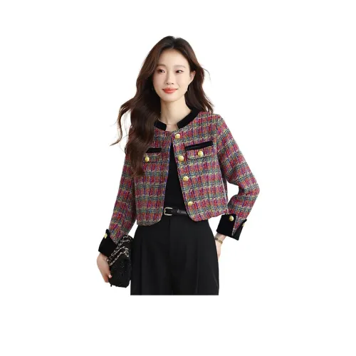 ZUKIZUKI Клетчатый Куртка Женские Короткие пальто
