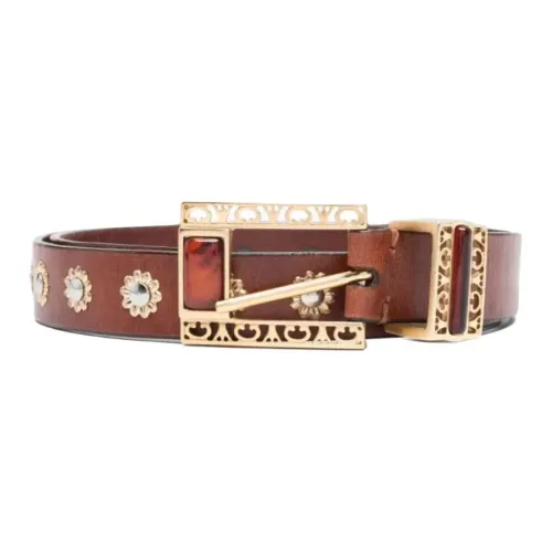 Golden Goose Ремни из коровьей кожи унисекс коричневые