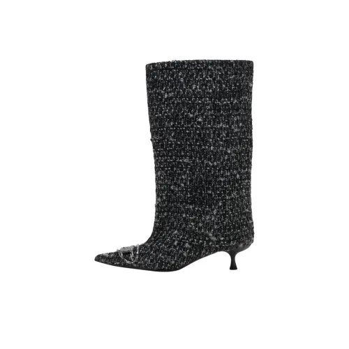 DIESEL D Venus Колено Высокие сапоги 4CM Женские Черный