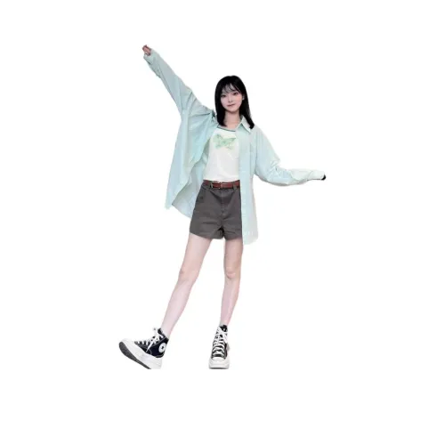 HKPXR Мятно-зеленые женские рубашки