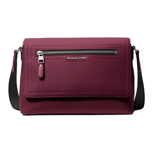 MICHAEL KORS Hudson Зернистая кожа личи кожа сумки через плечо маленький мужской Mulberry дерево красный