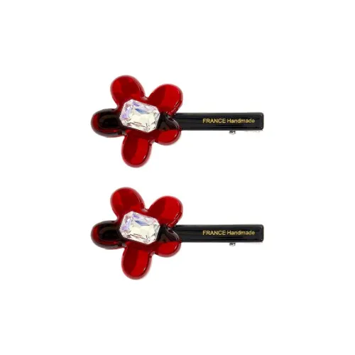 Lano Красный Цветочный Ацетат Заколки для волос Женские