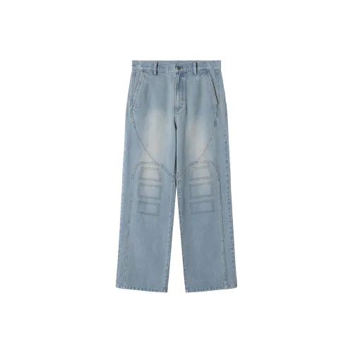 SANBAI STUDIO Пэчворк Брюки с Аэром состаренный промытый прямой крой унисекс