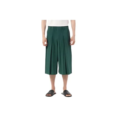 Homme Plissé Issey Miyake Повседневные шорты Мужские Зеленые