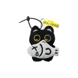 Обнимающая Серый Рыбка Милый Глаз Черный Кот Кукла Черный Шнур Желтый Волшебный Ремень