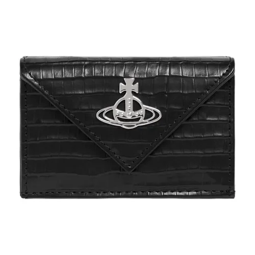Vivienne Westwood Крокодиловый узор Тисненый Телячья кожа Кошелек Женские Черный