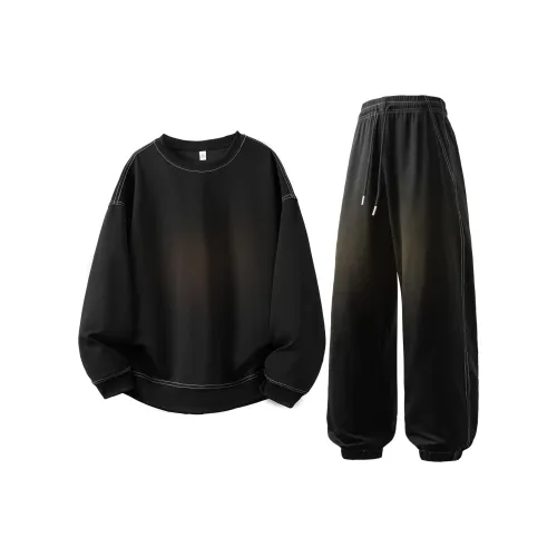 PASOK Ribbed Hoodie Pants with Cuffs Мужской и Женский Комплект для пары Удобный Универсальный Модный Двухкомпонентный комплект