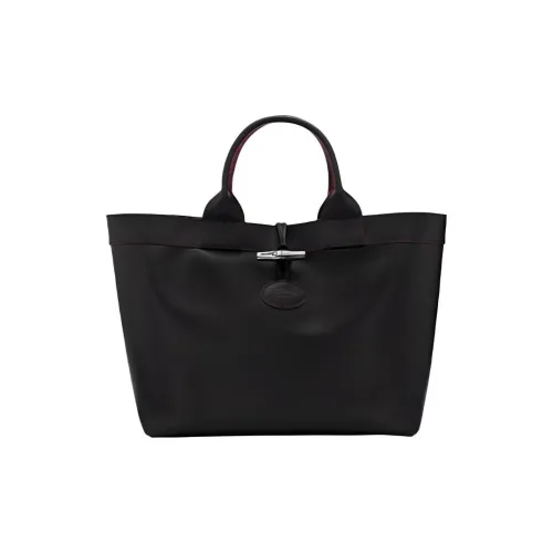 LONGCHAMP Le Roseau Коровья кожа Сумка-тоут Стандартная Женская Черная