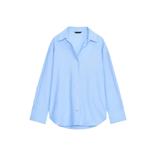 ZARA Небесно-голубой Женские Рубашки