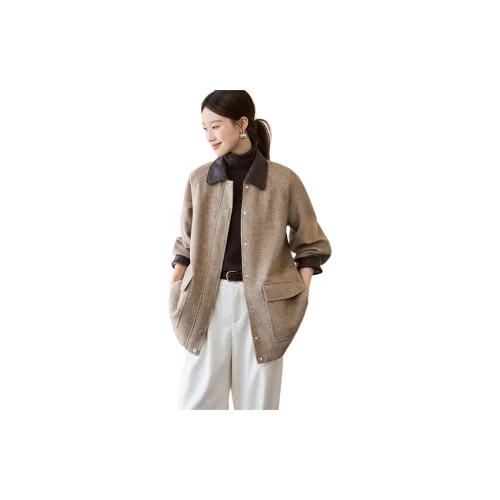 MOHANYIMEI Овсяной Кофе Женское Пальто