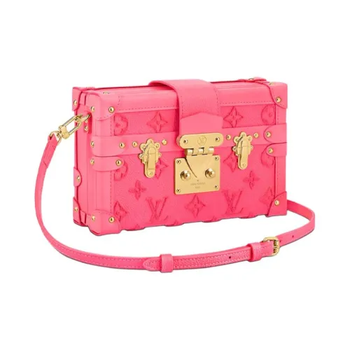 LOUIS VUITTON Маленький MALLEMATCH Корова Кожа Твердая Коробка Сумка Ручная Сумка через плечо Сумка через плечо Маленькая Женская Розовая