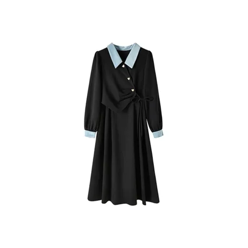 SNZX Длинное платье с длинным рукавом женское