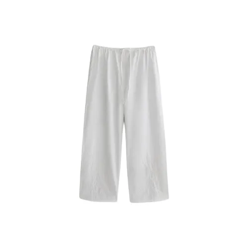 ZARA Белые Женские Пижамные Штаны