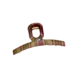 Заколка-краб светлого цвета в клетку