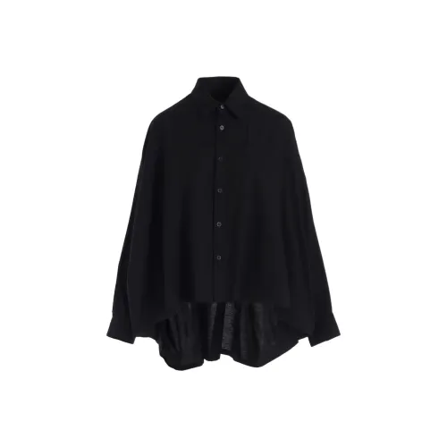 Yohji Yamamoto Y'S FW25 Тонкий хлопок Саржа Двойной Передняя часть Большая Рубашка Женская