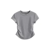 Круглый вырез, синий/серый