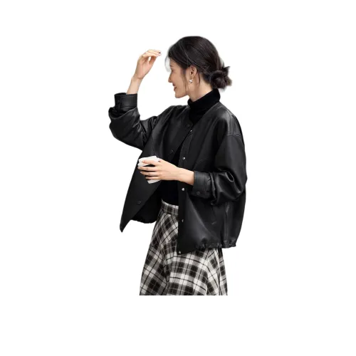 XWI Черные Женские Кожаные Куртки