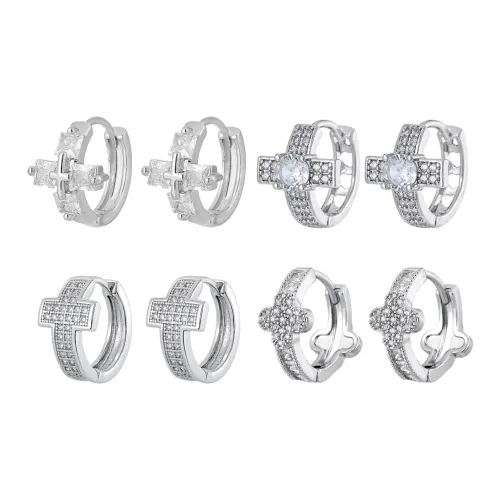 JianKai Серьги из меди с серебряным покрытием унисекс