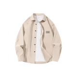 [Вельветовая рубашка] Хаки (Логотип на груди с четырьмя полосами)