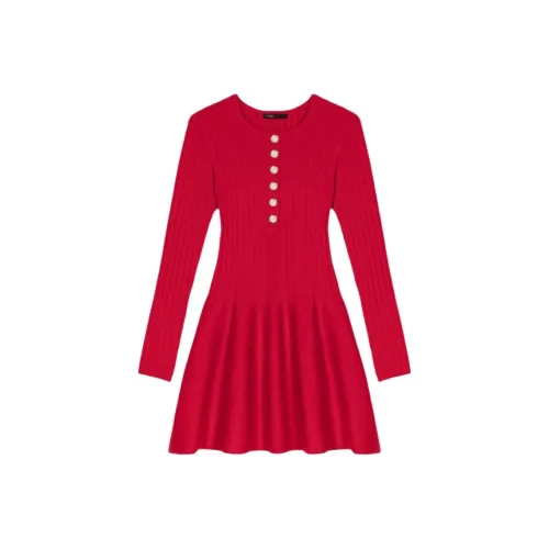 Maje Длинное платье с длинными рукавами женское