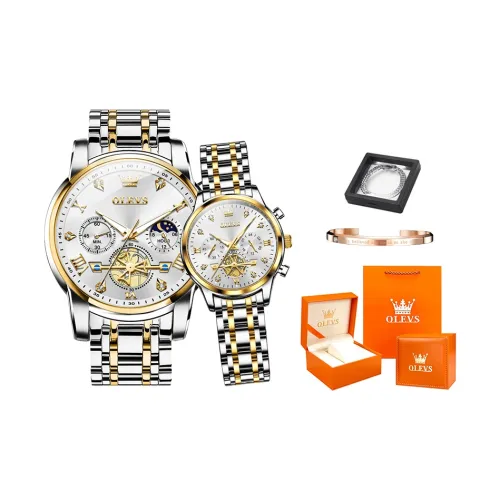 OLEVS Кварцевые механические часы унисекс черный циферблат