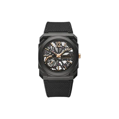 BVLGARI OCTO Механические часы с ручным заводом резиновый ремешок 40 мм циферблат с механизмом унисекс