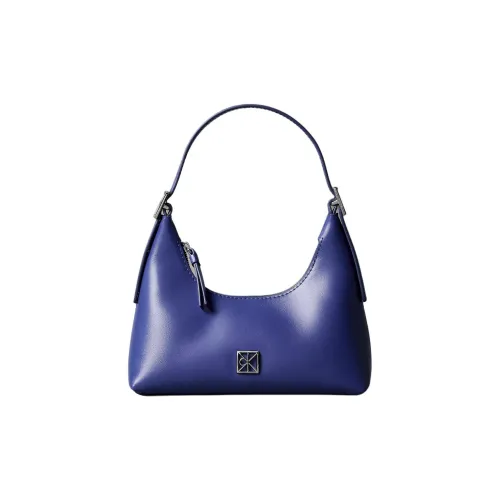 CALVIN KLEIN Кожа Плечевая Сумка Маленькая Женская Кобальтово-Синий
