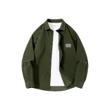 [Вельветовая рубашка] Оливково-зеленый (Tb Четыре полосы Логотип на груди)