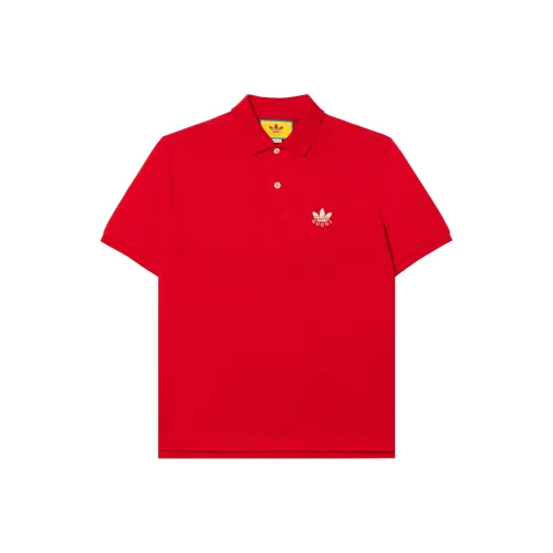 GUCCI X ADIDAS Originals GUCCI X ADIDAS Collaboration Поло Унисекс Красный