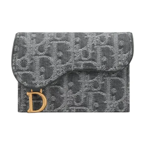 DIOR Saddle Cotton Cardholder Women's Gray DIOR Седло Хлопок Картхолдер Женские Серый