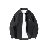 [Вельветовая рубашка] Темно-серый (Tb Минималистский стиль Логотип с львом на груди)