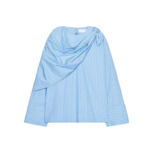 ZARA ZW Series Белый Небесно-голубой Женские Рубашки