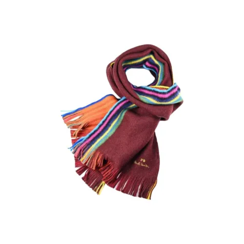 Paul Smith Мериносовая шерсть Вязаные шарфы Мужской Бордо Красный