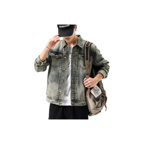 ZENGZHI Denim Jacket Straight Fit Unisex ZENGZHI Деним Куртка Прямой крой Унисекс