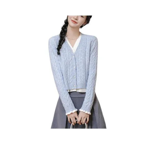 ZUKIZUKI Светло-синий свитер женский трикотаж