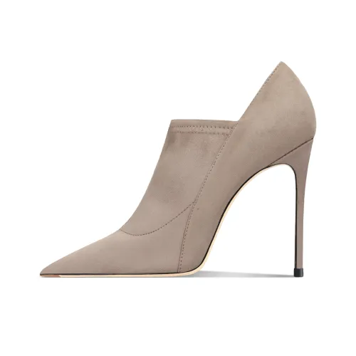 Siwei Ботинки Супер Высокий каблук Женские Хаки Сексуальный V-образный вырез Шея