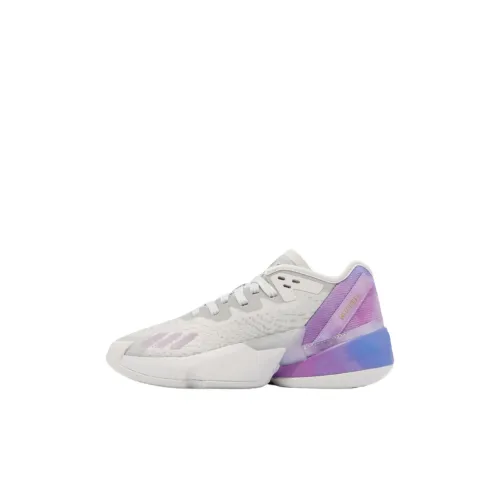 Adidas D.O.N. Issue #4 Mitchell 4 Low Top Детские баскетбольные кроссовки Серый Фиолетовый