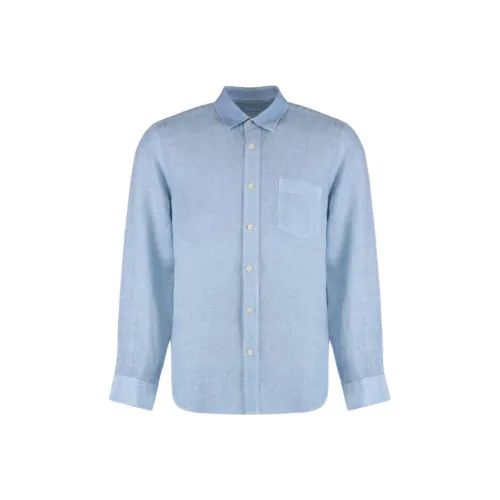 120% LINO Светло-Синие Мужские Рубашки