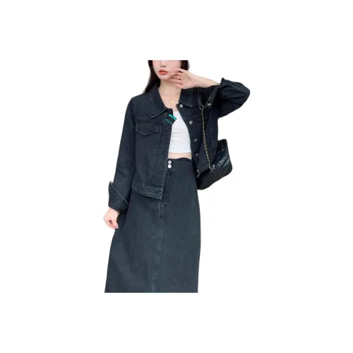 YEARNED Черный Женские Джинсовые Куртки