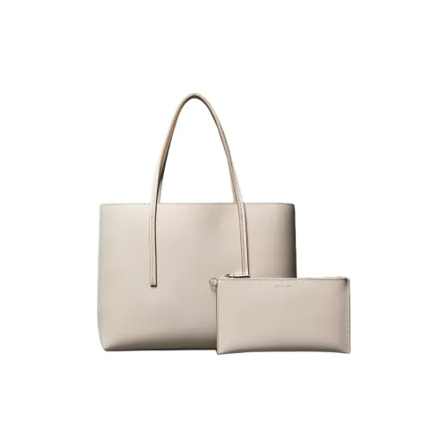 Calvin Klein Полиуретан Тоут Сумка Плечевая Сумка Маленькая Женская Замковая Пустынно-Серый Умбра